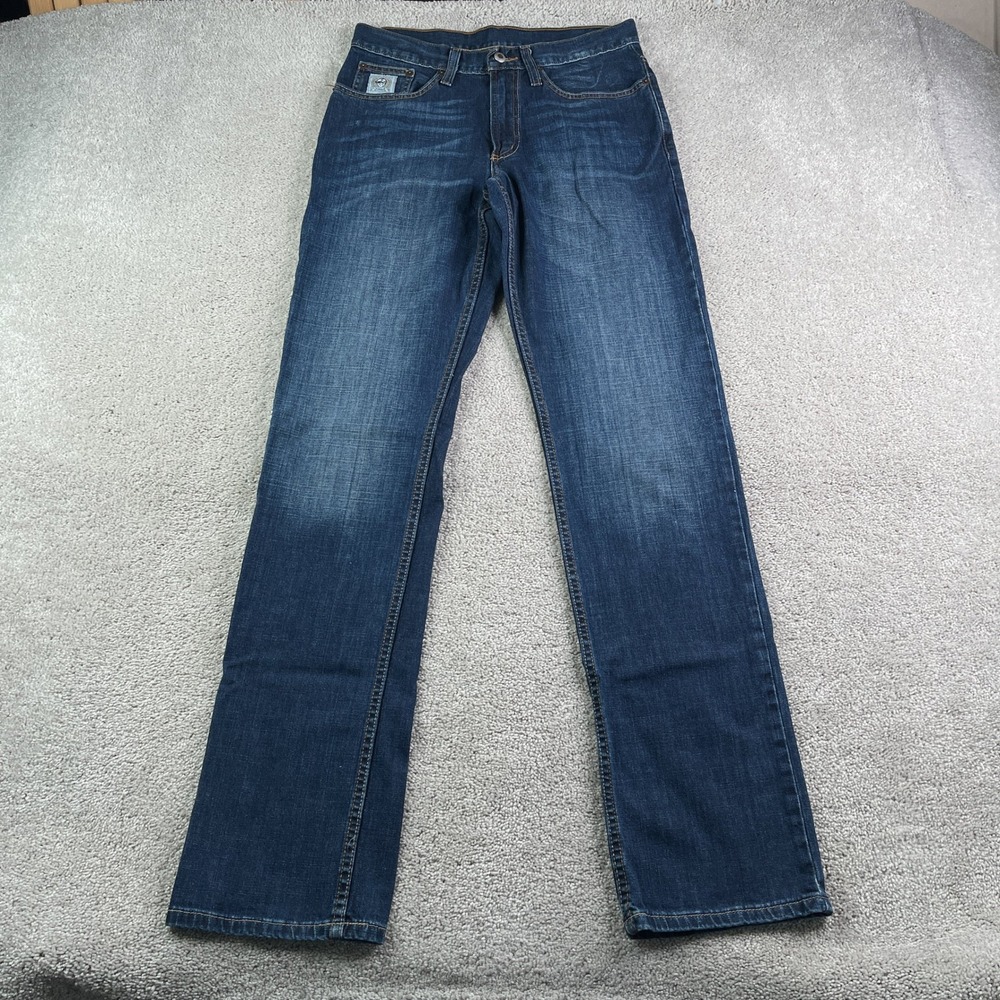 Cinch Jeans Mens 30x36 Blue Straight Leg Western Cowboy Stretch Denim Workwear